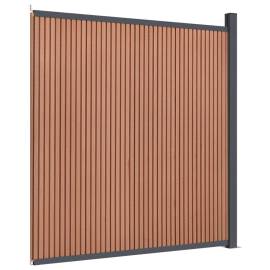 Panouri de gard, maro, 173x186 cm, wpc, 2 image