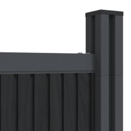 Panouri pentru gard, gri, 526x186 cm, wpc, 8 image