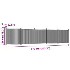 Panouri pentru gard, gri, 872x186 cm, wpc, 9 image