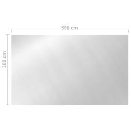 Prelată de piscină, argintiu, 500x300 cm, pe, dreptunghiular, 5 image