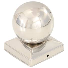 Capace stâlpi tip glob, 6 buc., 91 x 91 mm, oțel inoxidabil, 2 image
