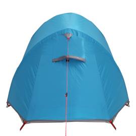 Cort de camping pentru 3 persoane, albastru, impermeabil, 9 image