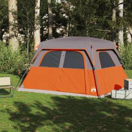 Cort de camping pentru 6 persoane, gri/portocaliu, impermeabil, 3 image