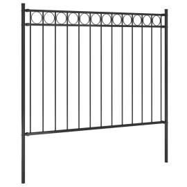 Gard de grădină, negru, 1,7 x 1,2 m, oțel, 2 image