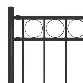 Gard de grădină, negru, 1,7 x 1,2 m, oțel, 3 image