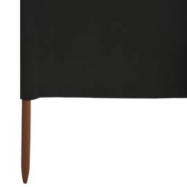 Paravan anti-vânt cu 3 panouri, negru, 400 x 120 cm, textil, 5 image