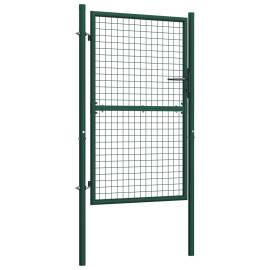 Poartă de gard, verde, 100 x 200 cm, oțel, 2 image