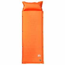 Saltea camping auto-gonflabilă cu pernă, 1 persoană, portocaliu, 2 image