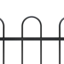 Gard de grădină cu vârf curbat, negru, 10,2 m, oțel, 3 image