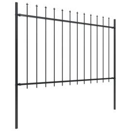 Gard de grădină cu vârf suliță, negru, 3,4 m, oțel, 2 image