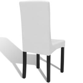 Huse de scaun elastice drepte, 6 buc., alb, 4 image