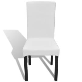 Huse de scaun elastice drepte, 6 buc., alb, 3 image