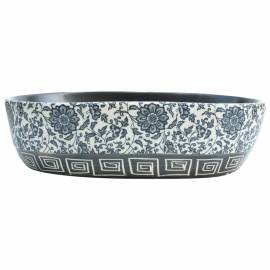 Lavoar de blat, negru și albastru, 47x33x13 cm, ceramică, oval, 3 image