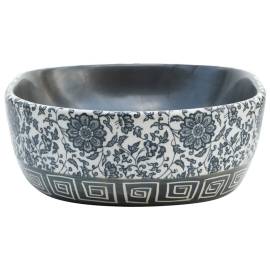 Lavoar de blat, negru și albastru, 47x33x13 cm, ceramică, oval, 5 image