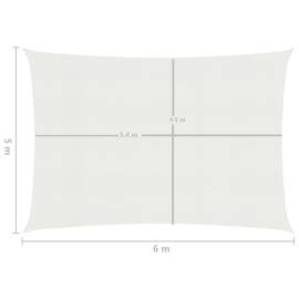 Pânză parasolar, alb, 5 x 6 m, hdpe, 160 g/m², 6 image