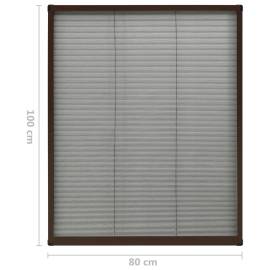 Plasă insecte plisse pentru ferestre, maro, 80x100 cm, aluminiu, 7 image
