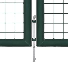 Poartă de gard din oțel, verde, 306 x 150 cm, 5 image
