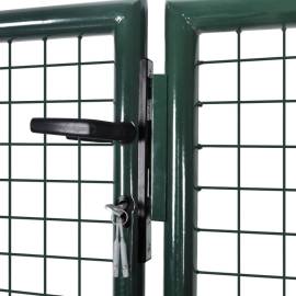 Poartă de gard din oțel, verde, 306 x 150 cm, 3 image