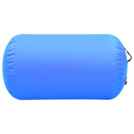 Rulou de gimnastică gonflabil cu pompă, albastru, 100x60 cm pvc, 2 image
