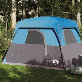 Cabină cort de camping, 4 persoane, albastru, impermeabil