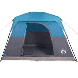 Cabină cort de camping, 4 persoane, albastru, impermeabil, 7 image
