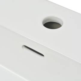 Chiuvetă baie, orificiu robinet, alb, 51,5x38,5x15 cm, ceramică, 5 image