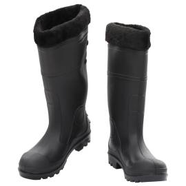 Cizme de ploaie cu șosete detașabile, negru, mărime 40, pvc, 2 image