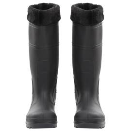 Cizme de ploaie cu șosete detașabile, negru, mărime 40, pvc, 3 image
