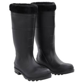 Cizme de ploaie cu șosete detașabile, negru, mărime 43, pvc