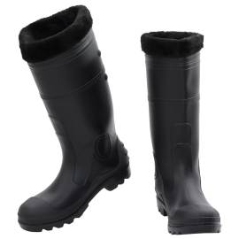 Cizme de ploaie cu șosete detașabile, negru, mărime 43, pvc, 2 image