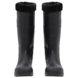 Cizme de ploaie cu șosete detașabile, negru, mărime 43, pvc, 3 image