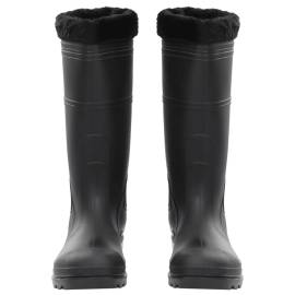 Cizme de ploaie cu șosete detașabile, negru, mărime 45, pvc, 3 image