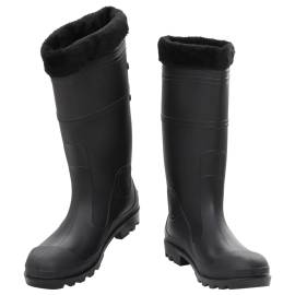 Cizme de ploaie cu șosete detașabile, negru, mărime 45, pvc, 2 image