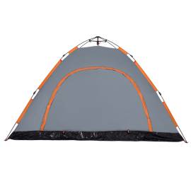 Cort camping, 5 persoane, gri/oranj, setare rapidă, 9 image