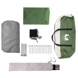 Cort de camping cu verandă 4 persoane, verde, impermeabil, 11 image