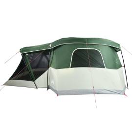Cort de camping cu verandă 4 persoane, verde, impermeabil, 8 image
