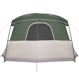 Cort de camping cu verandă 4 persoane, verde, impermeabil, 9 image