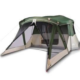 Cort de camping cu verandă 4 persoane, verde, impermeabil, 2 image