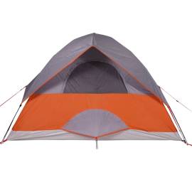 Cort de camping pentru 2 persoane, gri/portocaliu, impermeabil, 9 image