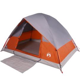 Cort de camping pentru 2 persoane, gri/portocaliu, impermeabil, 5 image