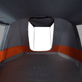 Cort de camping tunel 4 persoane, gri/portocaliu, impermeabil, 10 image