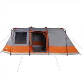Cort de camping tunel 4 persoane, gri/portocaliu, impermeabil, 6 image