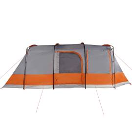 Cort de camping tunel 4 persoane, gri/portocaliu, impermeabil, 9 image