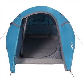 Cort de camping tunel pentru 2 persoane, albastru, impermeabil, 7 image