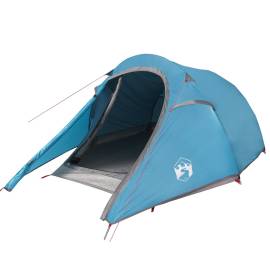 Cort de camping tunel pentru 2 persoane, albastru, impermeabil, 2 image