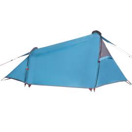 Cort de camping tunel pentru 2 persoane, albastru, impermeabil, 8 image