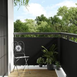 Paravan pentru balcon, negru, 400x80 cm, poliratan