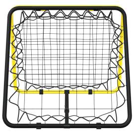 Plasă de ricoșeu fotbal dublă, reglabilă, galben/negru, oțel, 4 image