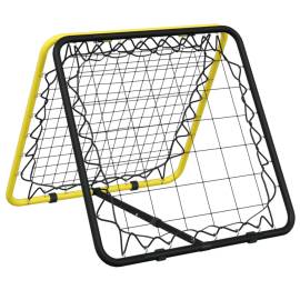 Plasă de ricoșeu fotbal dublă, reglabilă, galben/negru, oțel, 2 image