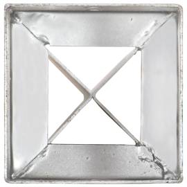 Țăruși de sol, 2 buc., argintiu, 12x12x89 cm, oțel galvanizat, 5 image